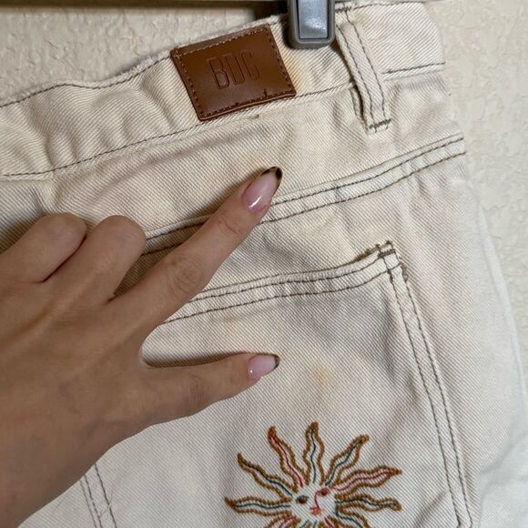 BDG High-Waisted Carpenter Jean Embroidered Ecru Sz 32 - Picture 8 of 11